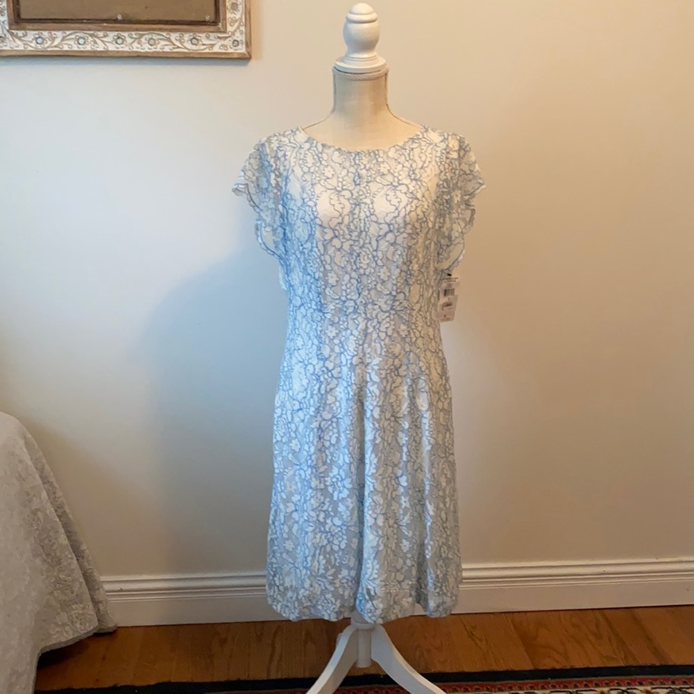 Macy’s brand new blue and lace dress